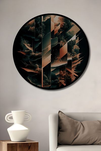 Teona Ahşap Abstracție Futuristic Nor Wood MDF Rotund Decorativ Acasă, Locul de Muncă Pictură murală