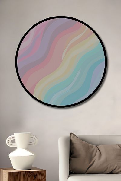 Teona Ahşap Pastel Model ondulat Decorativ Lemn MDF Rotund Acasă, Locul de Muncă Pictură Perete