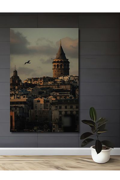 Teona Ahşap Turnul Galata Peisaj Lemn MDF Dreptunghi Decorativ Casa, Locul de Muncă Pictură Perete