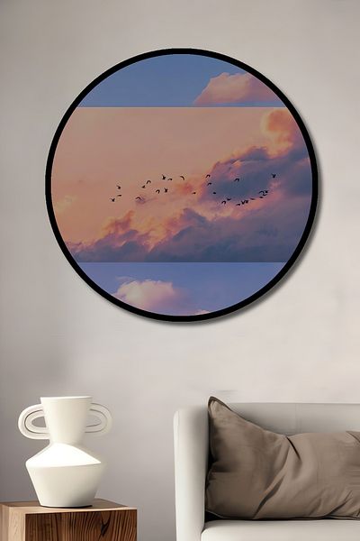 Teona Ahşap Nori roz Păsări zburătoare Decorativ din lemn MDF rotund pentru casă, pictură murală la locul de muncă