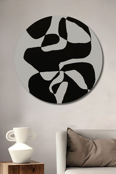 Teona Ahşap Forme geometrice abstracte Decorative din lemn MDF rotund pentru pictura de perete acasa, loc de munca