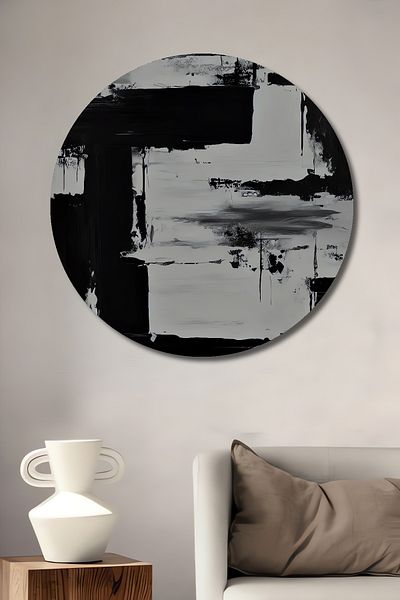 Teona Ahşap Eleganță abstractă Decorativă din lemn MDF rotund pentru casă, pictură murală la locul de muncă