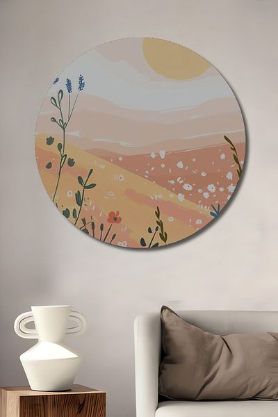 Teona Ahşap Flori de primăvară Peisaj Decorativ Lemn MDF Casă rotundă, Loc de muncă Pictură murală