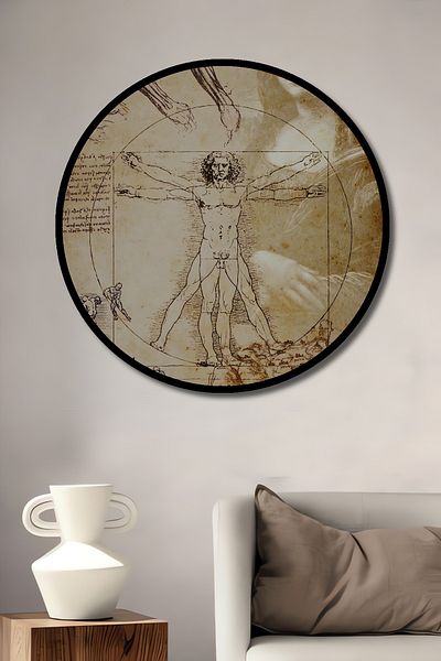 Teona Ahşap Da Vinci Masterpieces Lemn MDF Rotund Decorativ Acasă, Locul de Muncă Pictură de perete