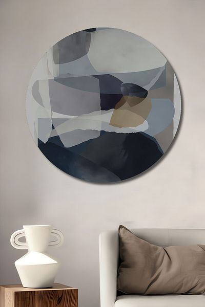 Teona Ahşap Dansul culorilor abstracte Decorativ din lemn MDF rotund pentru casa, locul de munca pictura pe perete