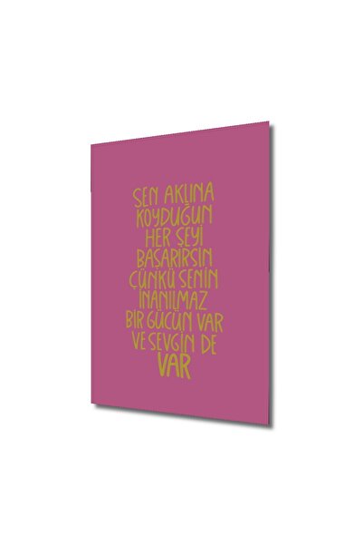 Teona Ahşap Başarı ve Sevgi Temalı İlham Verici Dekoratif Ahşap MDF Dikdörtgen Ev,İş Yeri Duvar Tablo