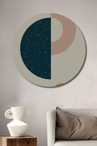 Teona Ahşap Echilibru Geometric Decorativ Lemn MDF Rotund Acasă, Locul de Muncă Pictură Perete