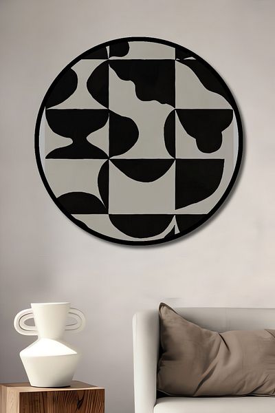 Teona Ahşap Model geometric abstract din lemn MDF rotund decorativ pentru casa, locul de munca pictura pe perete