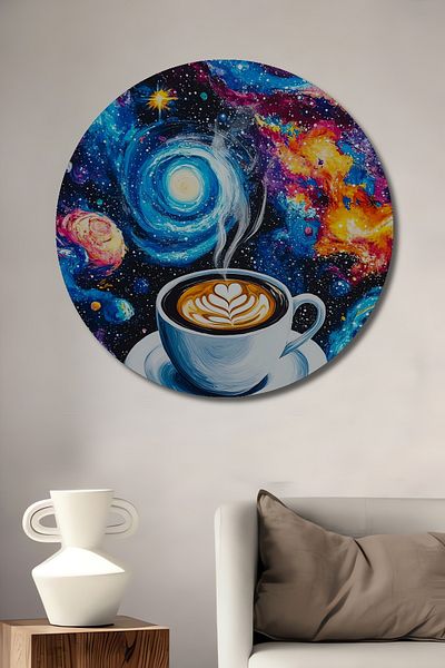 Teona Ahşap Cafea Universul Decorativ Lemn MDF Casă Rotundă, Pictură Perete Loc de Muncă