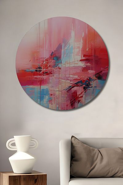 Teona Ahşap Abstract Brush Strokes Decorativ Lemn MDF Rotund Acasă, Locul de muncă Pictură murală