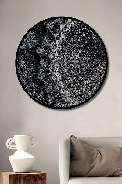 Teona Ahşap Artă Geometrică Islamică Decorativă Lemn MDF Rotund Acasă, Locul de Muncă Pictură Perete