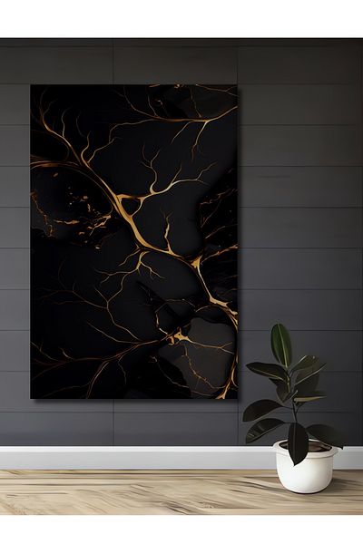 Teona Ahşap Dreptunghiular din lemn MDF cu granulație aurie, pictură decorativă pentru casă, loc de muncă