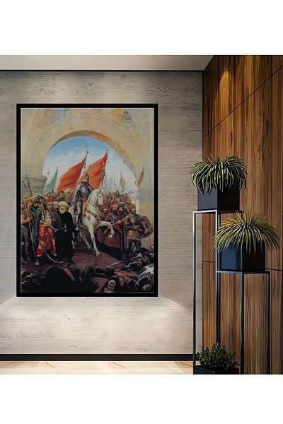 Teona Ahşap Fatih Sultan Mehmet Zaferi Διακοσμητικό Ξύλινο MDF Ορθογώνιο Σπίτι, Επαγγελματικός Χώρος Ζωγραφική τοίχου
