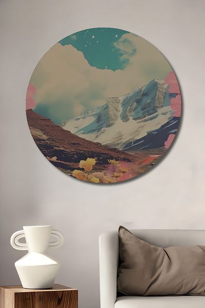 Teona Ahşap Peisaj Lună Magie Lemn MDF Rotund Decorativ Acasă, Locul de Muncă Pictură Perete