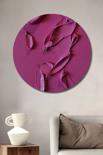 Teona Ahşap Pink Brush Beats Decorativ Lemn MDF Rotund Acasă, Locul de Muncă Pictură Perete