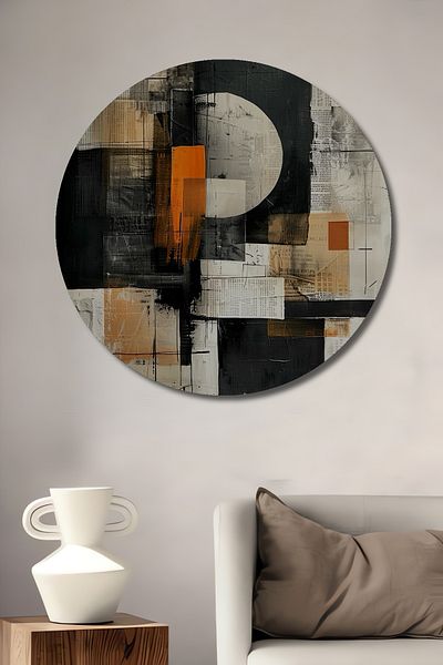 Teona Ahşap Abstracție Geometrică Lemn MDF Rotund Decorativ Acasă, Locul de Muncă Pictură Perete