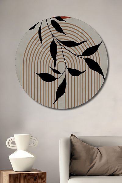 Teona Ahşap Retro Minimalist Frunze Naturale Decorative Lemn MDF Rotund Acasă, Locul de Muncă Pictură Perete