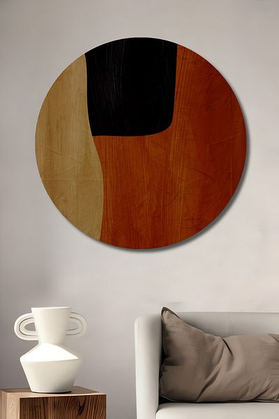 Teona Ahşap Abstracție Modern Lemn MDF Rotund Decorativ Acasă, Locul de Muncă Pictură Perete