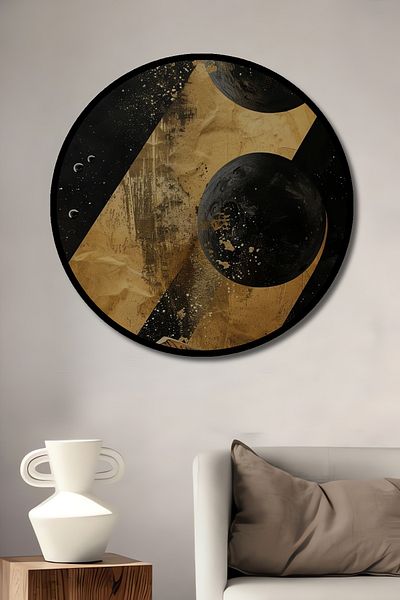 Teona Ahşap Gold Desert Artă Abstractă Decorativă Lemn MDF Rotund Acasă, Locul de Muncă Pictură de perete
