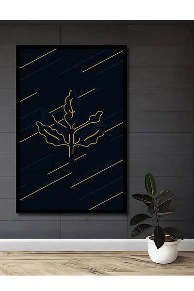 Teona Ahşap Neon Stripes Leaf Decorativ Lemn MDF Dreptunghi Acasă, Locul de Muncă Pictură Perete