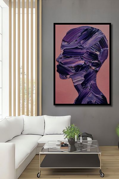 Teona Ahşap Purple Thoughts Abstract Decorativ Lemn MDF Dreptunghi Acasă, Locul de Muncă Pictură de perete
