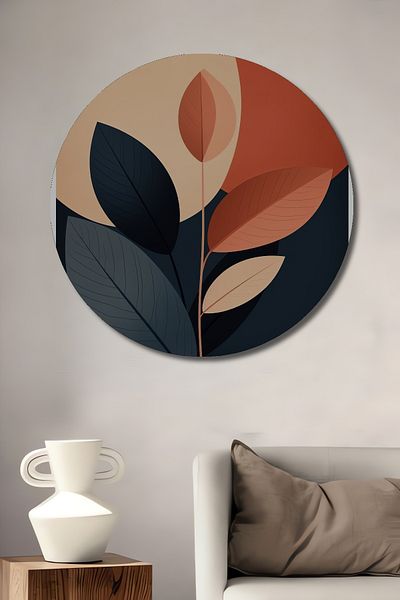 Teona Ahşap Model de plante moderne minimaliste, decorativ din lemn MDF, pictură rotundă pentru casă, loc de muncă