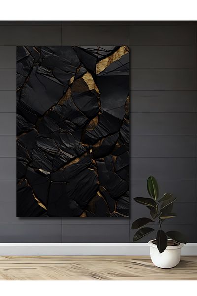 Teona Ahşap Mysterious Black Texture Decorativ Lemn MDF Dreptunghi Acasă, Locul de Muncă Pictură Perete