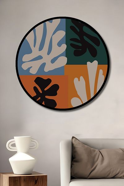 Teona Ahşap Colorat Modern Abstract Lemn MDF Rotund Decorativ Acasă, Locul de Muncă Pictură de perete