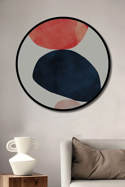 Teona Ahşap Blocuri de culoare abstracte Decorative din lemn MDF rotund pentru pictura de perete acasa, loc de munca