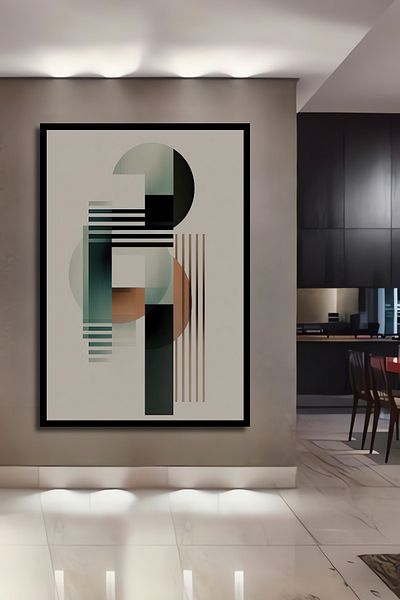 Teona Ahşap Geometric Minimalism Decorativ Lemn MDF Dreptunghi Acasă, Locul de Muncă Pictură Perete