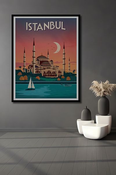 Teona Ahşap Peisaj Istanbul Lemn MDF Dreptunghi Decorativ Casa, Locul de Afaceri Pictura Murala