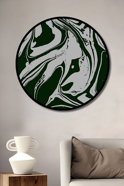 Teona Ahşap Verde ondulat modern decorativ din lemn MDF rotund pentru casa, locul de munca pictura pe perete