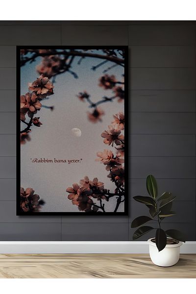 Teona Ahşap Decorativ dreptunghiular din lemn MDF inspirat de flori și lună pentru pictură murală acasă, la locul de muncă