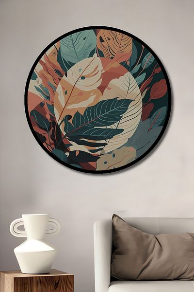 Teona Ahşap Model de flori moderne din lemn MDF rotund decorativ pentru casa, locul de munca pictura pe perete