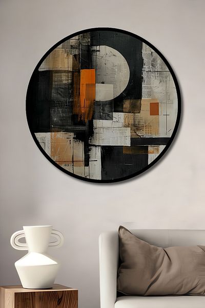 Teona Ahşap Abstracție Geometrică Lemn MDF Rotund Decorativ Acasă, Locul de Muncă Pictură Perete