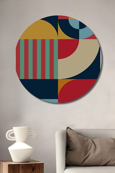 Teona Ahşap Model geometric colorat decorativ din lemn MDF rotund pentru pictura de perete acasa, loc de munca