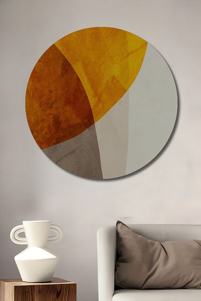 Teona Ahşap Apus de soare abstract decorativ din lemn MDF rotund pentru casa, locul de munca pictura pe perete