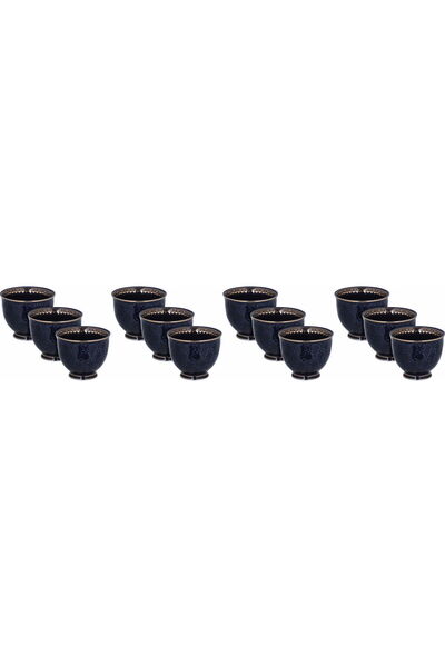 Alsaif Gallery Al Saif Gallery porcelain coffee cup set, 12 pieces - dark blue