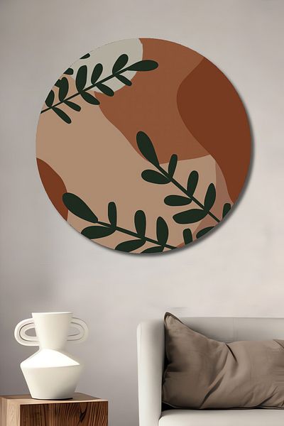 Teona Ahşap Frunze verzi Abstract Lemn MDF Rotund Decorativ Acasă, Locul de Muncă Pictură Perete