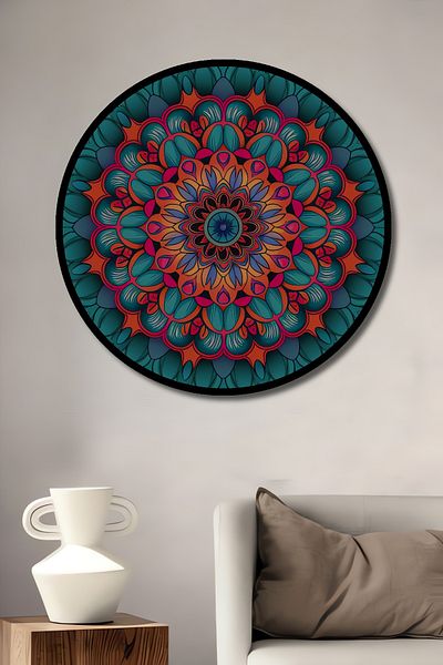 Teona Ahşap Model Mandala Colorat Decorativ Lemn MDF Rotund Casa, Locul de Muncă Pictură Perete