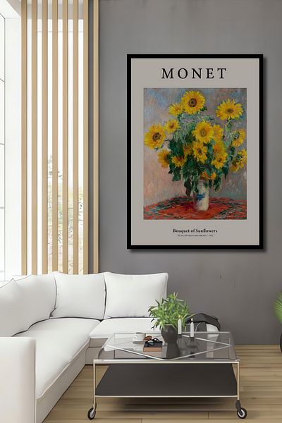 Teona Ahşap Monet Buchet de floarea soarelui Decorativ Lemn MDF Dreptunghi Acasa, Locul de munca Pictura pe perete