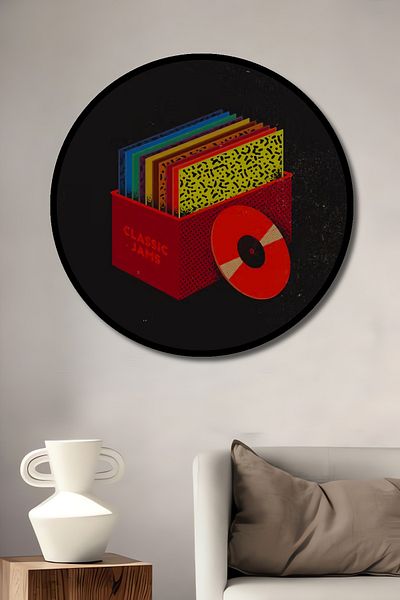Teona Ahşap Colecție de plăci colorate, decorativă din lemn MDF, pictură rotundă pentru casă, loc de muncă