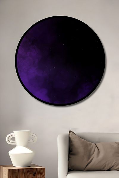 Teona Ahşap Ceață violetă decorativă din lemn MDF rotund pentru casă, pictură murală la locul de muncă
