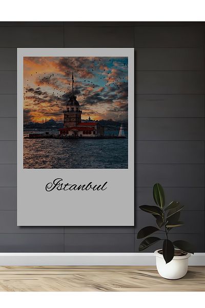 Teona Ahşap Turnul Femeii Istanbul Peisaj Decorativ Lemn MDF Casa dreptunghiulara, Locul de munca Pictura pe perete