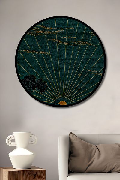 Teona Ahşap Sunset Sparkle Decorativ Lemn MDF Rotund Casa, Locul de Muncă Pictură Perete