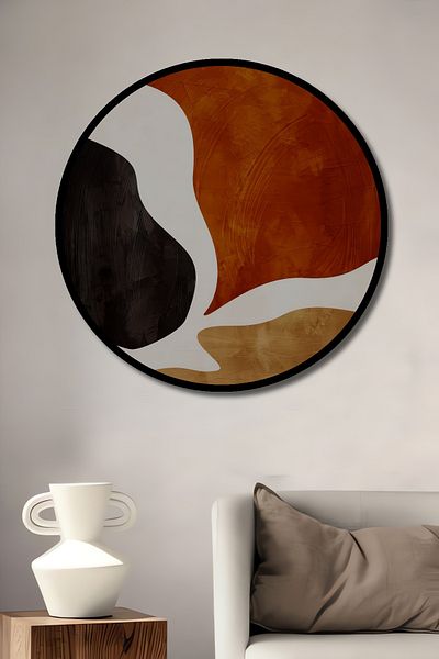 Teona Ahşap Colorat Abstract Lemn MDF Rotund Decorativ Acasă, Locul de Muncă Pictură Perete
