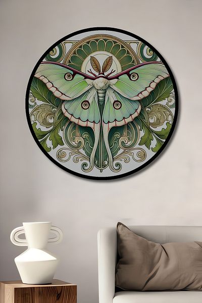 Teona Ahşap Decorativ Fluture cu Aripă Verde Lemn MDF Rotund Acasă, Locul de Muncă Pictură Perete