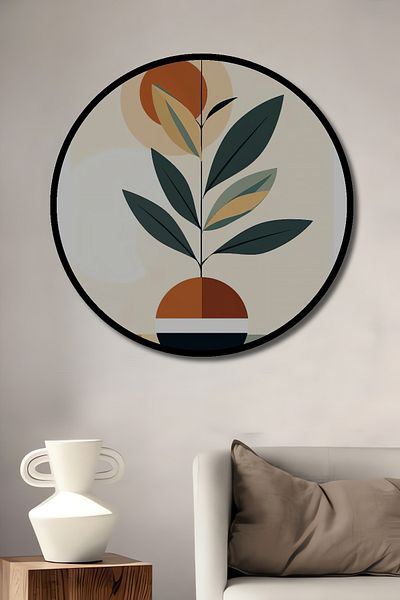 Teona Ahşap Plantă Geometrică Modernă Decorativă Lemn MDF Rotund Acasă, Locul de Muncă Pictură Perete