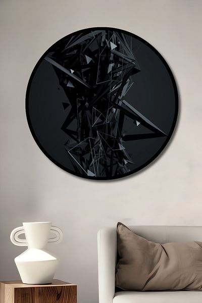 Teona Ahşap Artă abstractă geometrică din lemn MDF rotund decorativ pentru acasă, pictură pe perete la locul de muncă