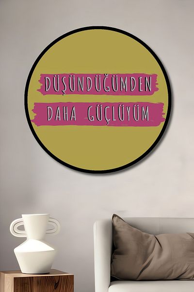 Teona Ahşap Sunt mai puternic Motivational Lemn MDF Rotund Decorativ Acasă, Locul de Muncă Pictură de perete